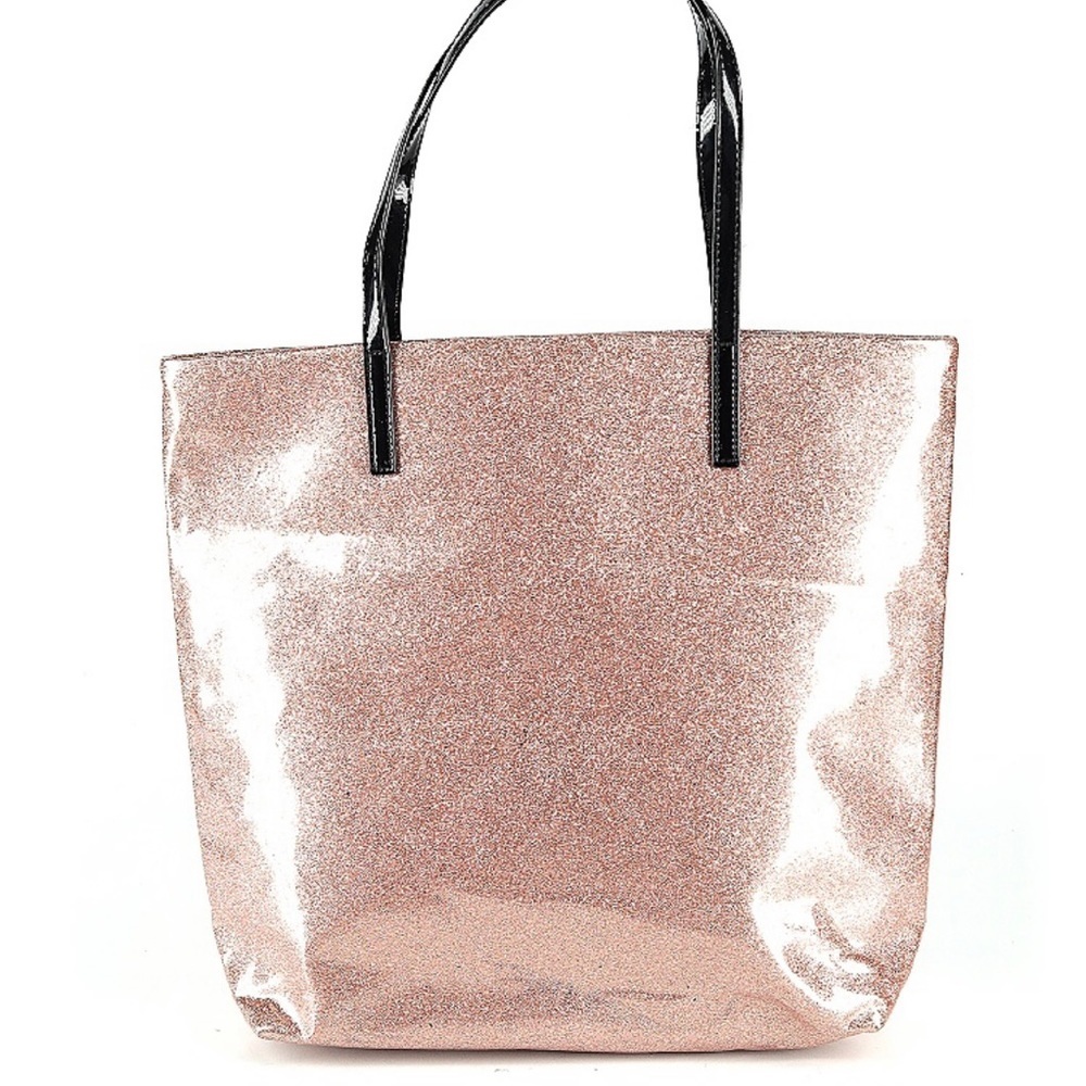 Kate Spade Holiday Drive Bon Shopper Tote pink Sparkle Purse - Picture 2 of 5